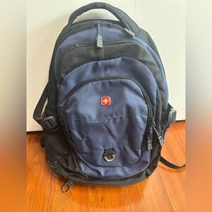 SwissGear Black and Blue Backpack Durable Nylon Design